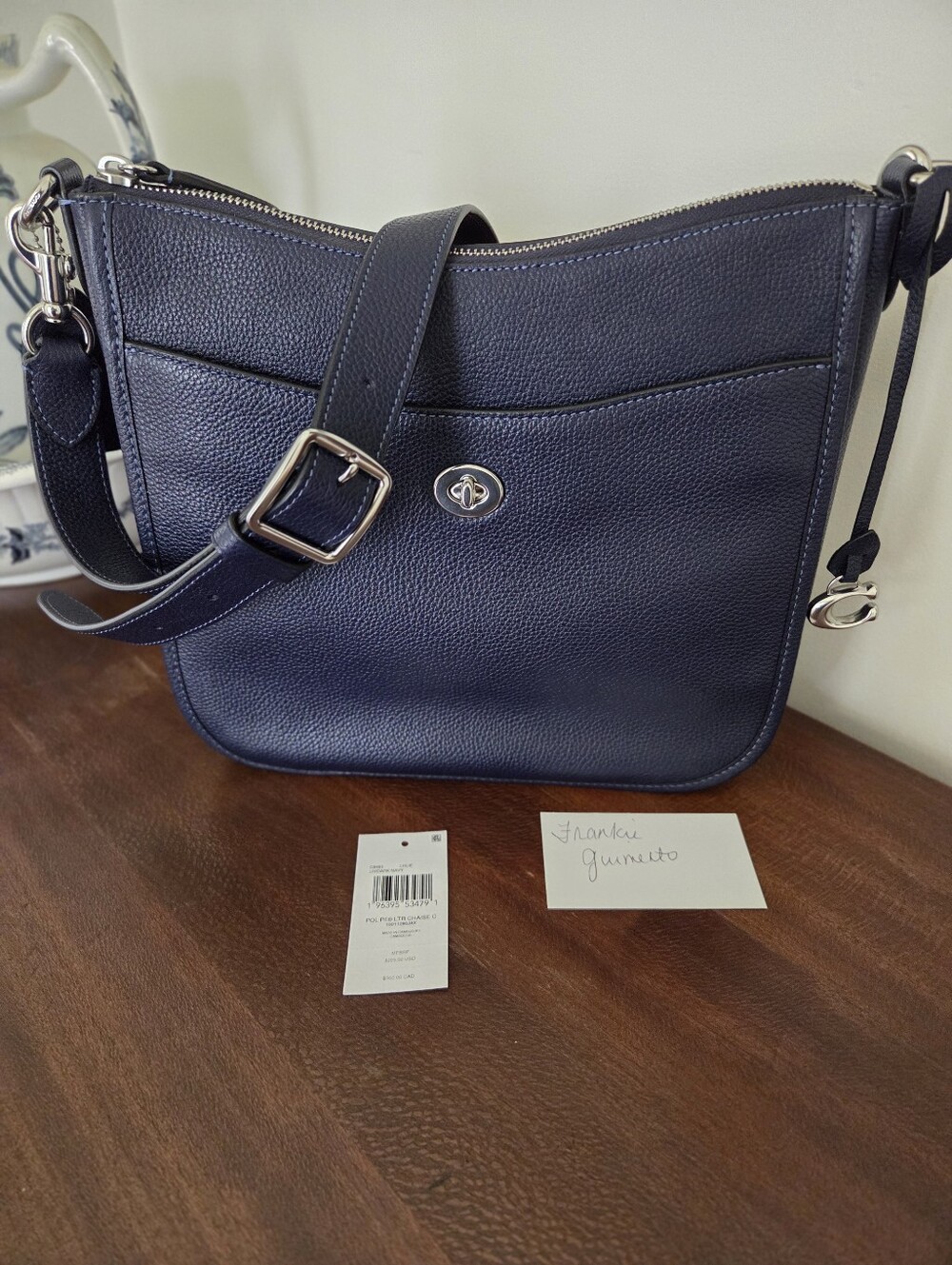 Coach Chaise Crossbody EUC Dark Blue W/Silver Hardware
